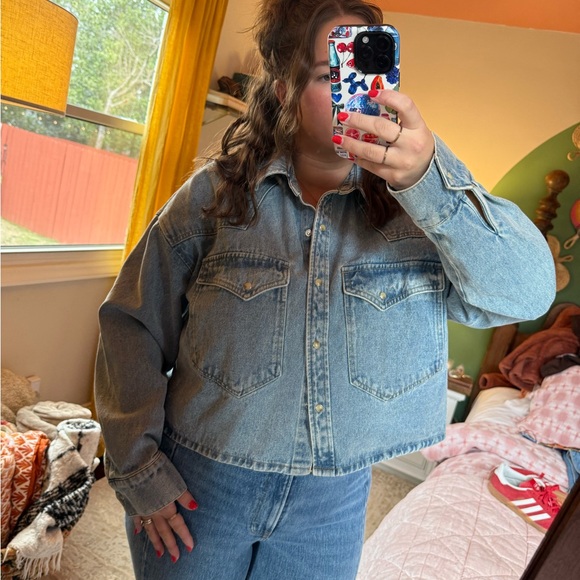 Steve Madden Denim Button-Up Jacket - Picture 2 of 7